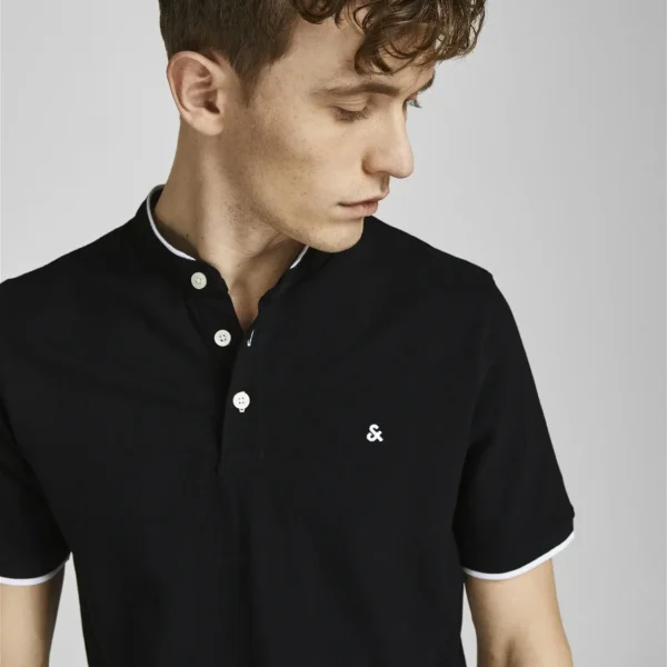 Polo m/c Cuello Mao Negro Jack&Jones