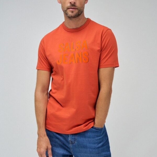 Camiseta Slim Fit Flock Naranja Salsa