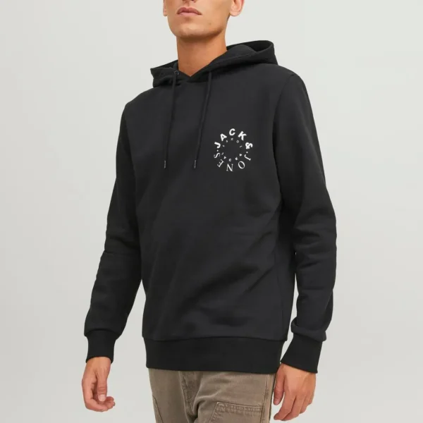 Sudadera Capucha Warrior Negra Jack and Jones