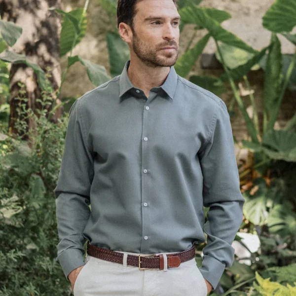 Camisa Vestir Estructura Verde Celopman
