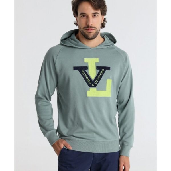 Sudadera Capucha Logo Turquesa VyL