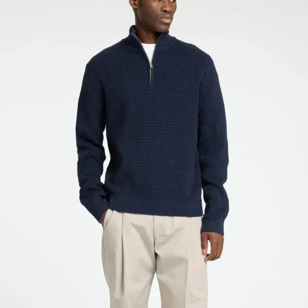 Jersey Media Cremallera Knit Marino Selected