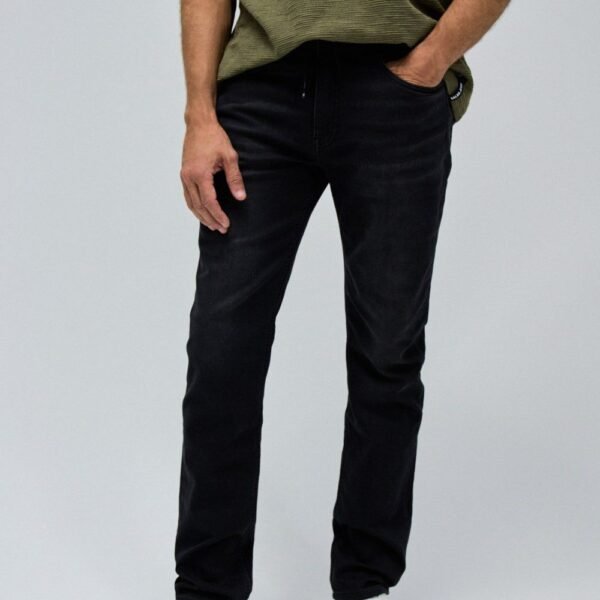 Pantalón Regular Cordón Negro Desgastado Salsa