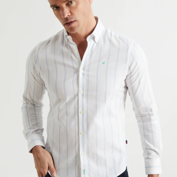 Camisa Oxford Raya Fina Celeste Williot