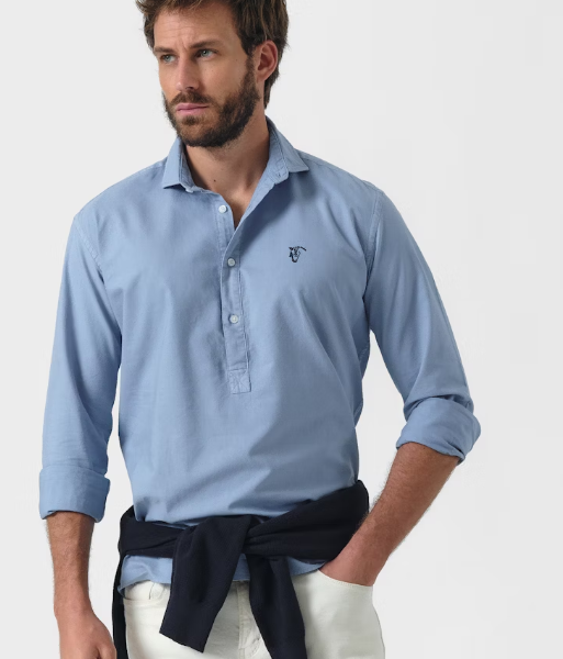 Camisa Polera Garment Dyed Ártico La Garrocha