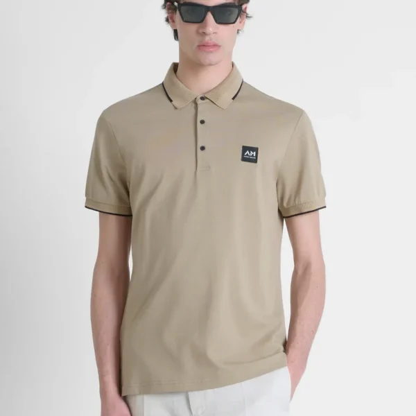 Polo Regular Parche Logo Beige Morato