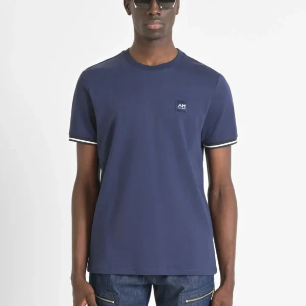 Camiseta Regular Logo Contrastes Azul Morato