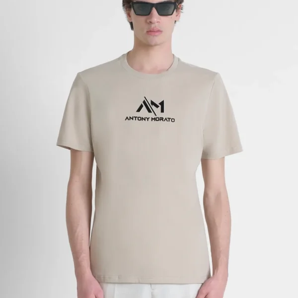 Camiseta Regular Monograma Beige Morato