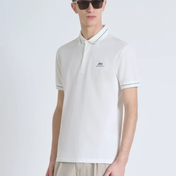 Polo Slim Logo Contraste Blanco Morato