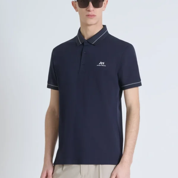 Polo Slim Logo Contraste Marino Morato