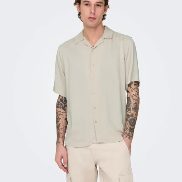 Camisa M/C Dash Beige Only and Sons
