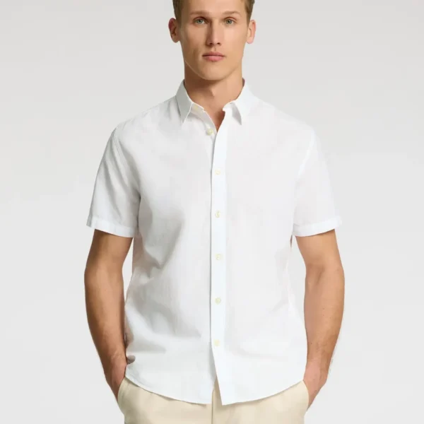 Camisa M/C Lino Blanca Selected