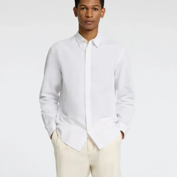 Camisa Slim Sun Lino Blanca Selected