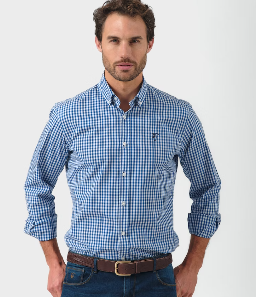 Camisa Cuadro Vichy Azul La Garrocha