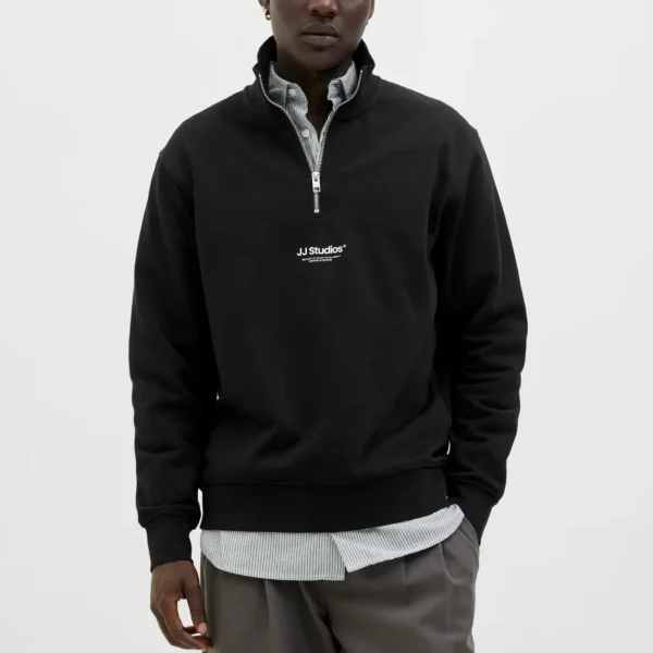 Sudadera Soho Cremallera Negra Jack and Jones