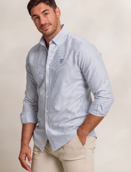 Camisa Oxford Rayas Marino La Garrocha
