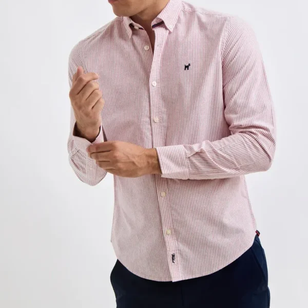 Camisa Oxford Rayas Burdeos Williot