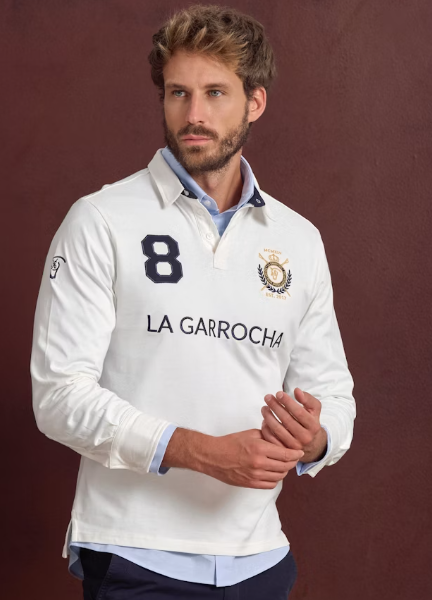 Polo Parches Blanco La Garrocha