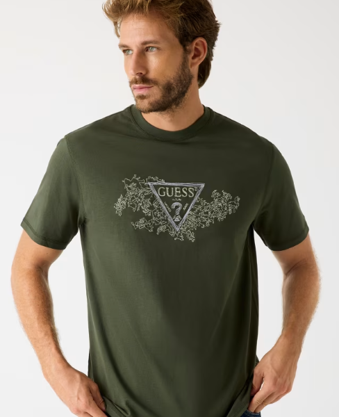 Camiseta Embroidery Kaki Guess