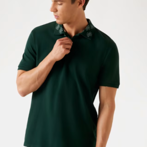Polo Logo Cuello Verde Guess