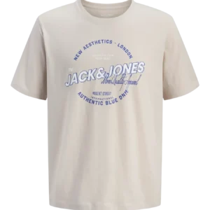 Camiseta Logo Col Beige Jack and Jones