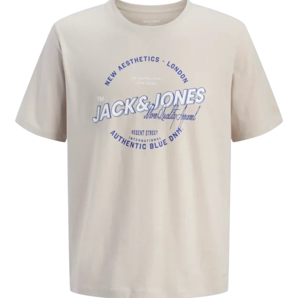 Camiseta Logo Col Beige Jack and Jones