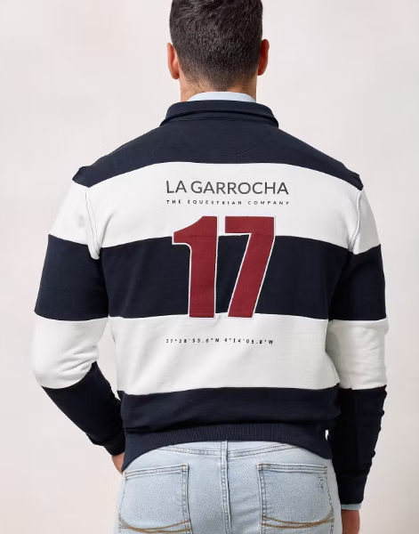 Sudadera Cuello Polo Marino La Garrocha