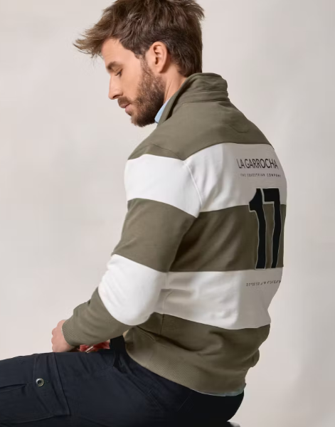 Sudadera Cuello Polo Verde La Garrocha