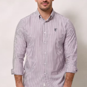 Camisa Mini Oxford Rayas Burgundy La Garrocha