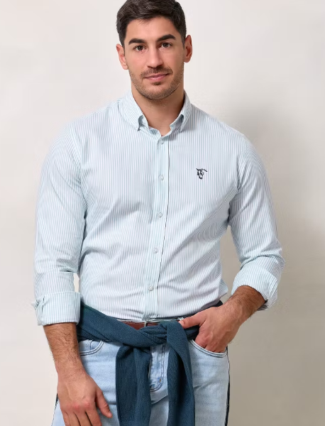 Camisa MiniOxford Rayas Celeste La Garrocha