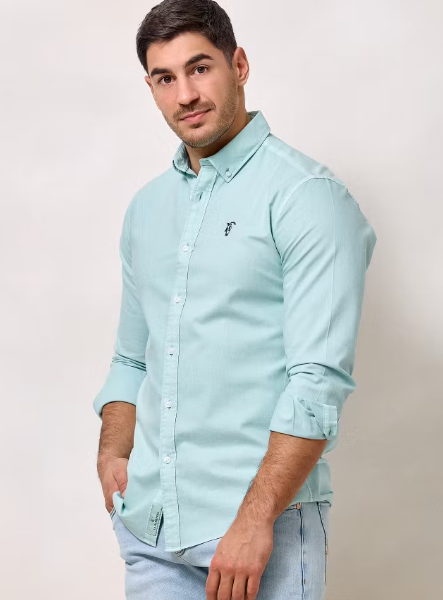Camisa Garment Dyed Agua La Garrocha
