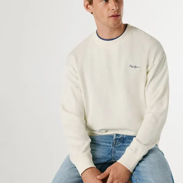 Sudadera Geo Logo Blanca Pepe Jeans