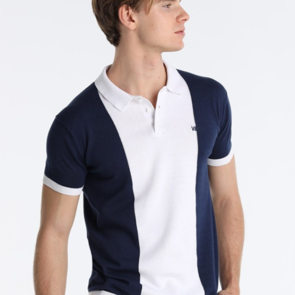 Polo Jersey Color Block Marino VyL