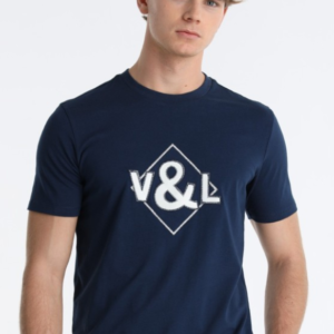 Camiseta Rombo Logo Marino VyL